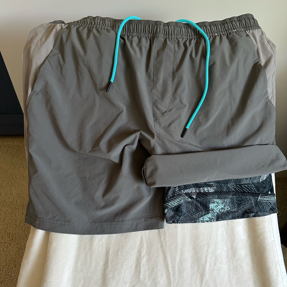 Chubbies Gray Shorts with Teal Accents